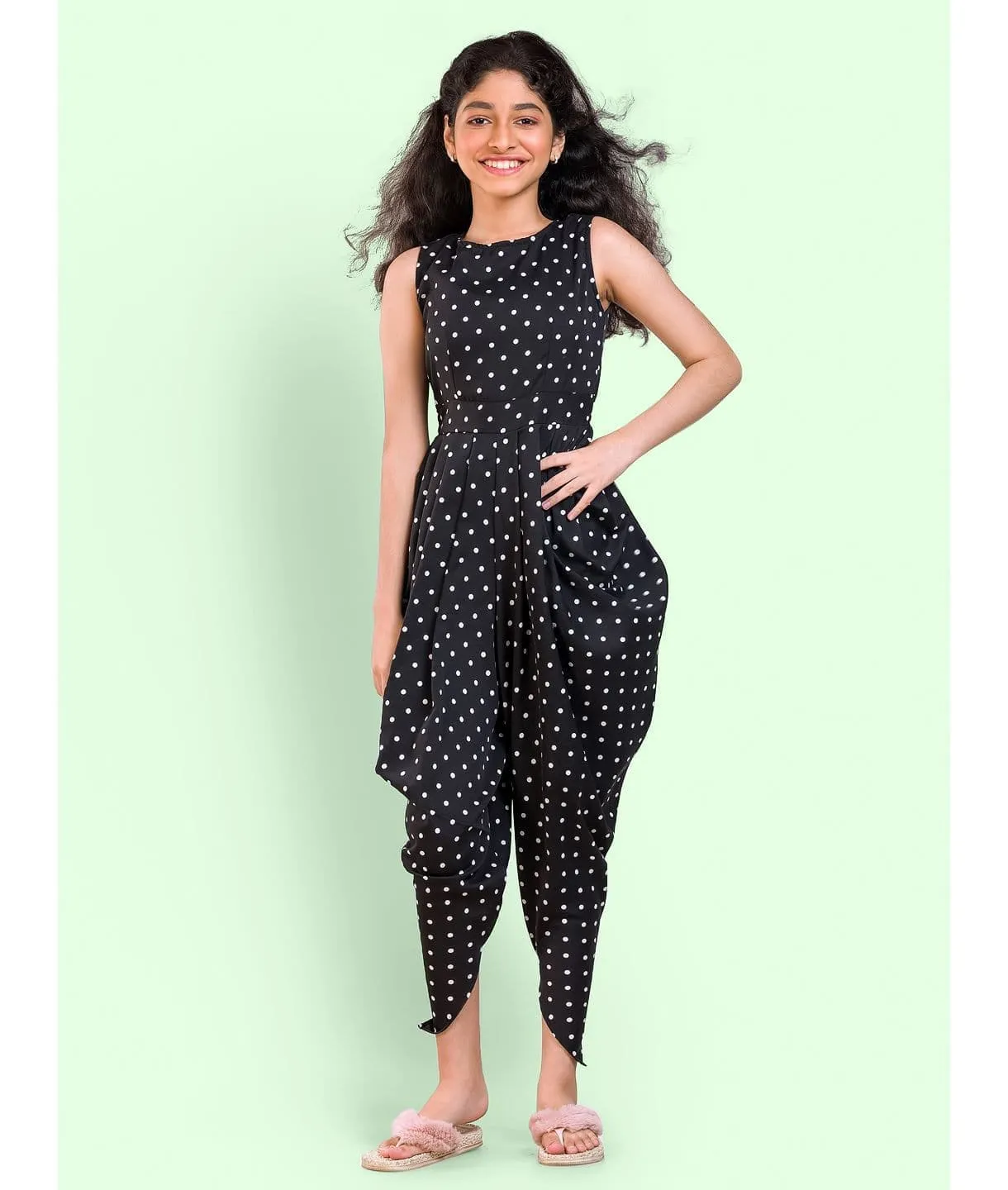 Elasticated Dhoti Jumpsuit for Girls