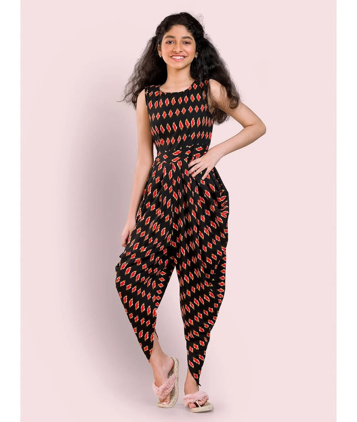 Elasticated Dhoti Jumpsuit for Girls