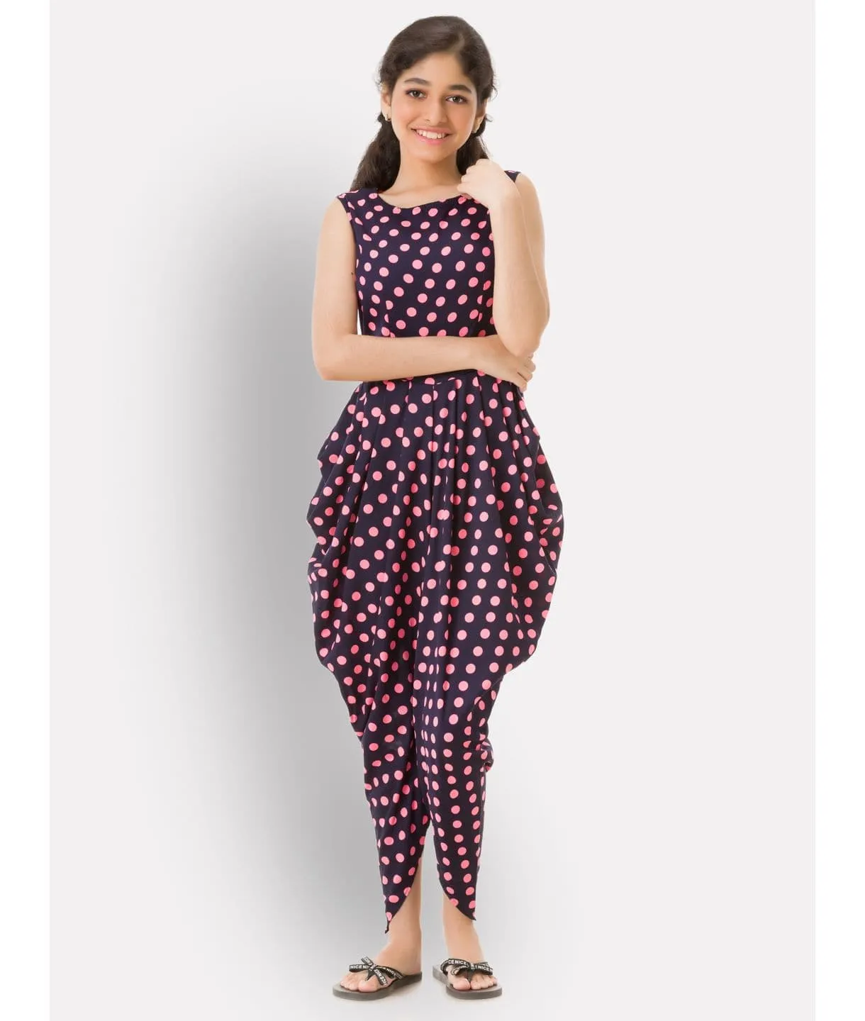 Elasticated Dhoti Jumpsuit for Girls