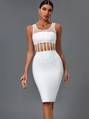 Elegant Sexy Ribbed Bandage Dress