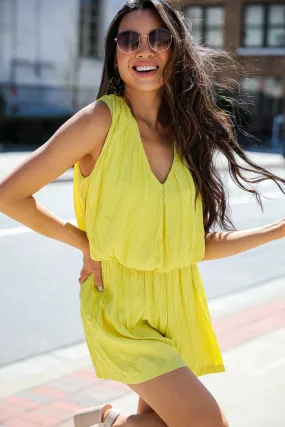 FINAL SALE - Sweetest Stance Yellow Romper