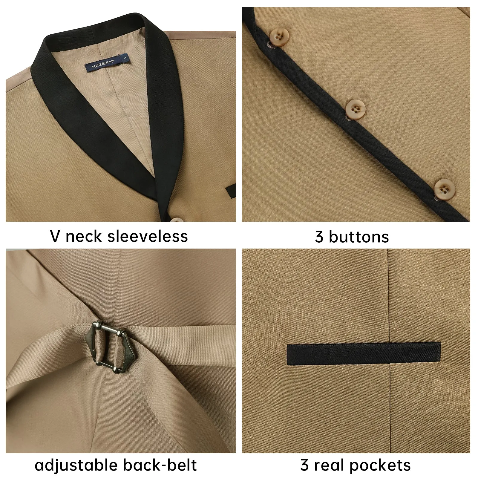 Formal Suit Vest - KHAKI