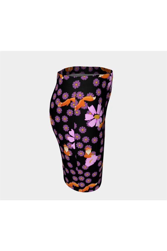 Fox and Flowers Fitted Skirt