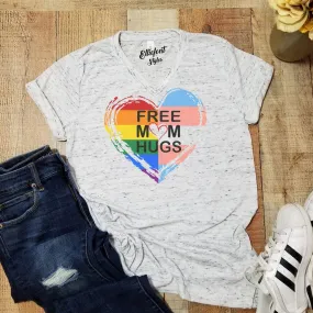 Free Mom Hugs Pride Transgender Vneck Shirt | Pride Parade Shirt