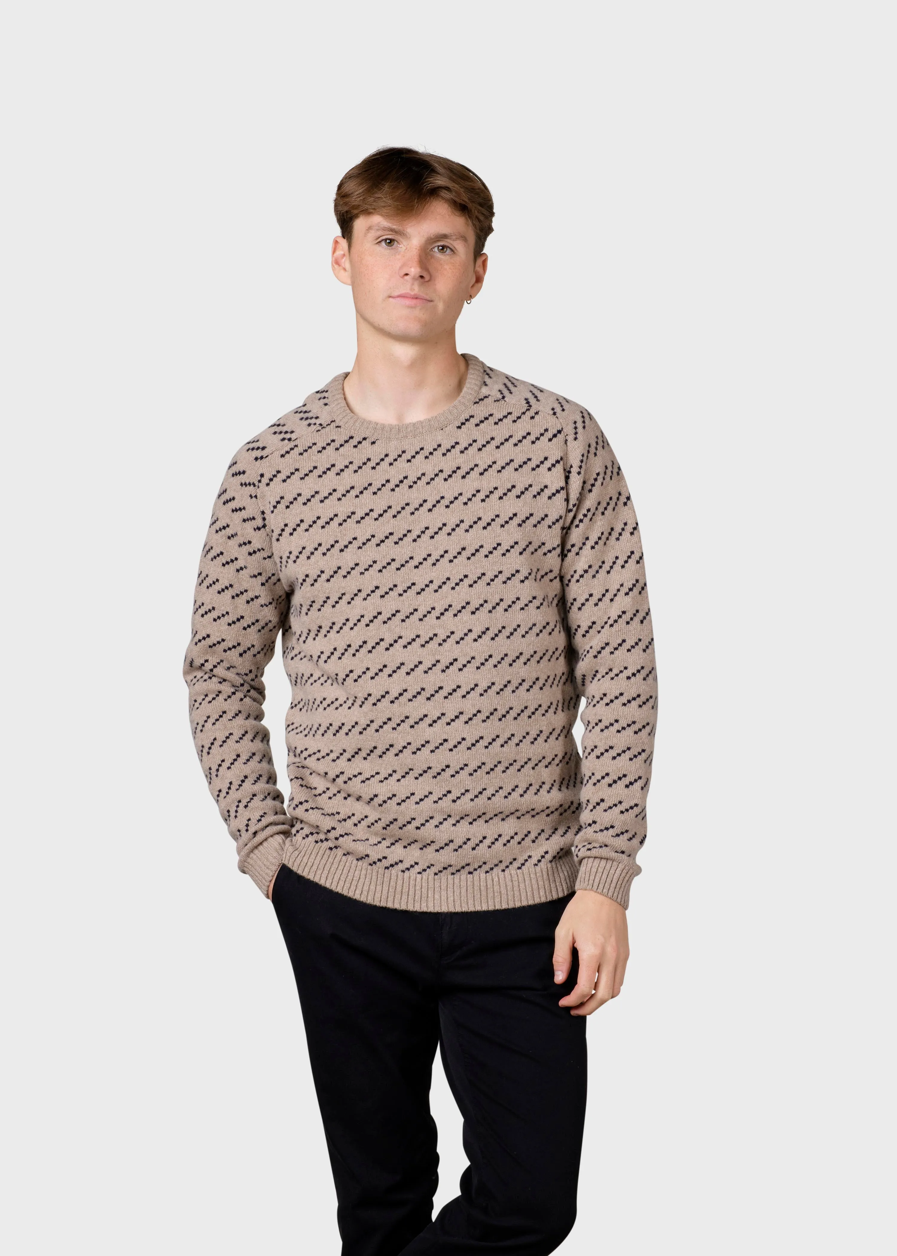 Geir knit  - Sand/navy