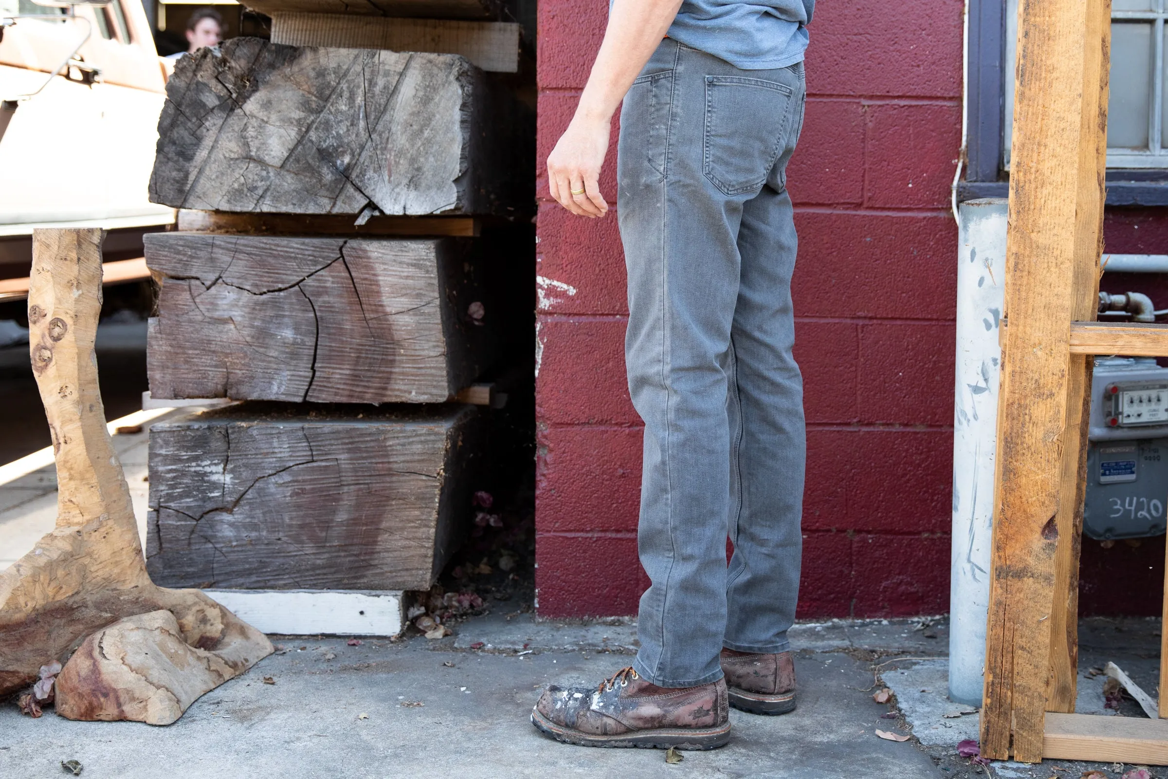 grey wash CORDURA® skinny jeans