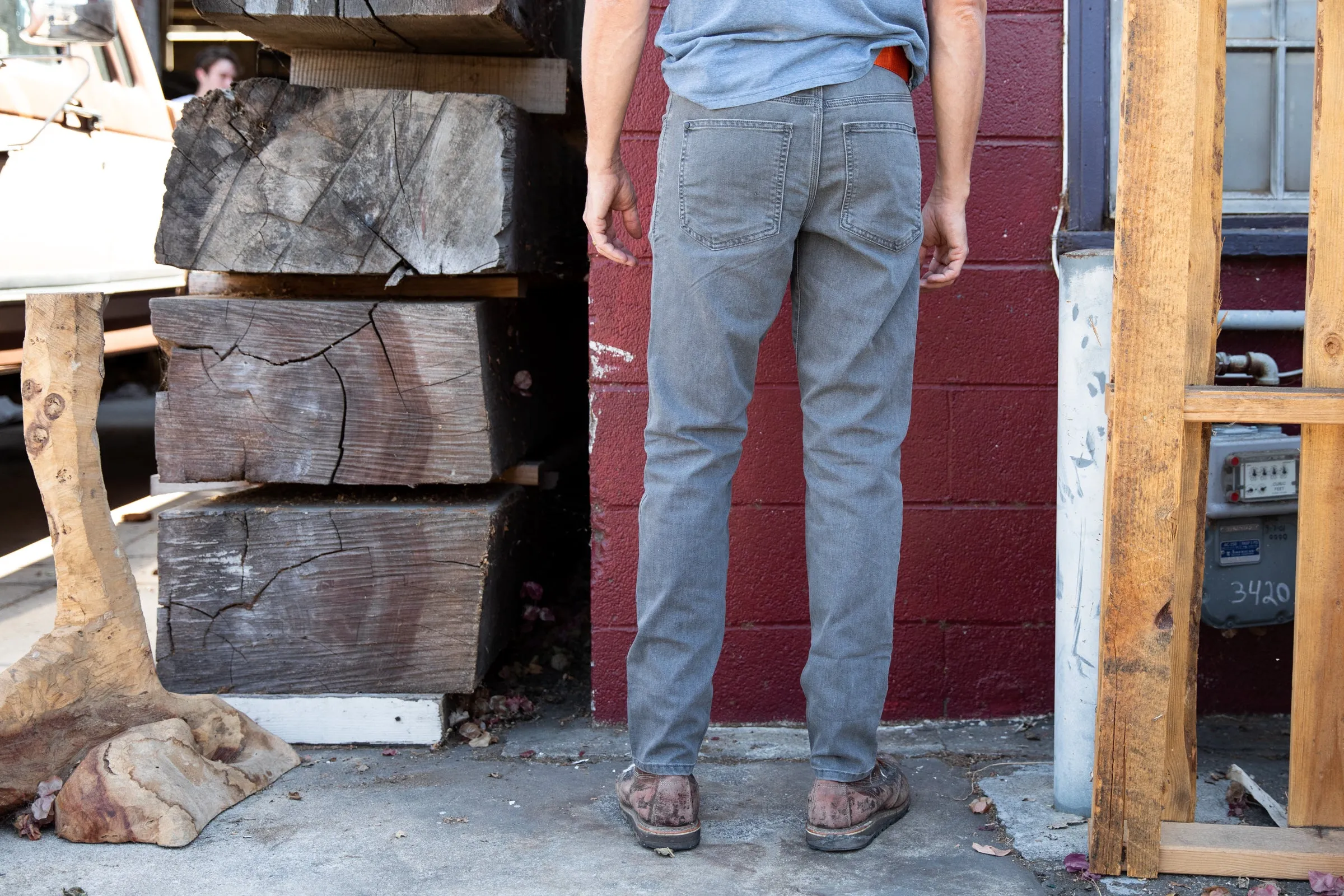 grey wash CORDURA® skinny jeans