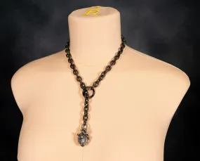 Heart Pendant O-link Slip Chain Collar