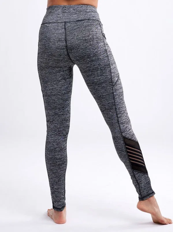 High-Waisted Workout Leggings with Mesh Panels