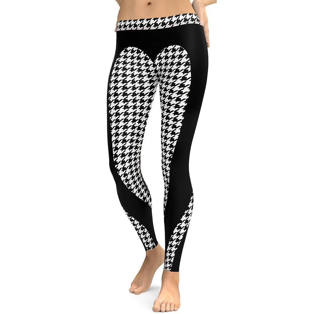 Houndstooth Heart Shaped Leggings