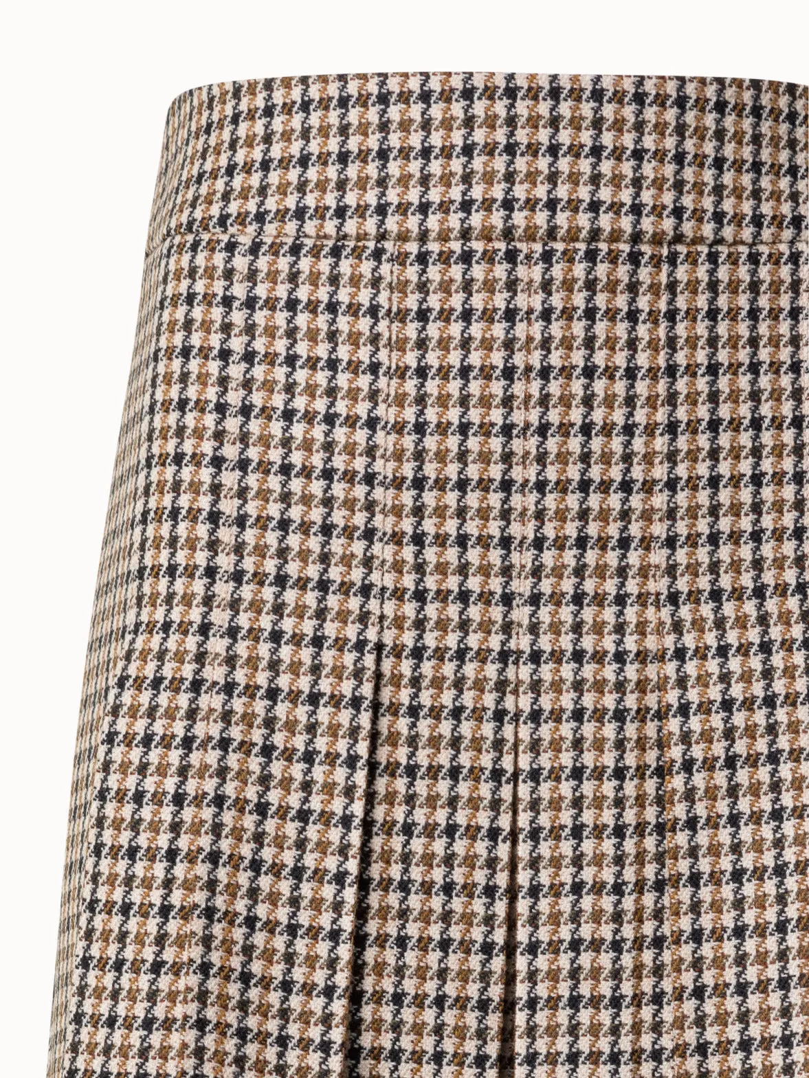 Houndstooth Mini Skirt with Pleats