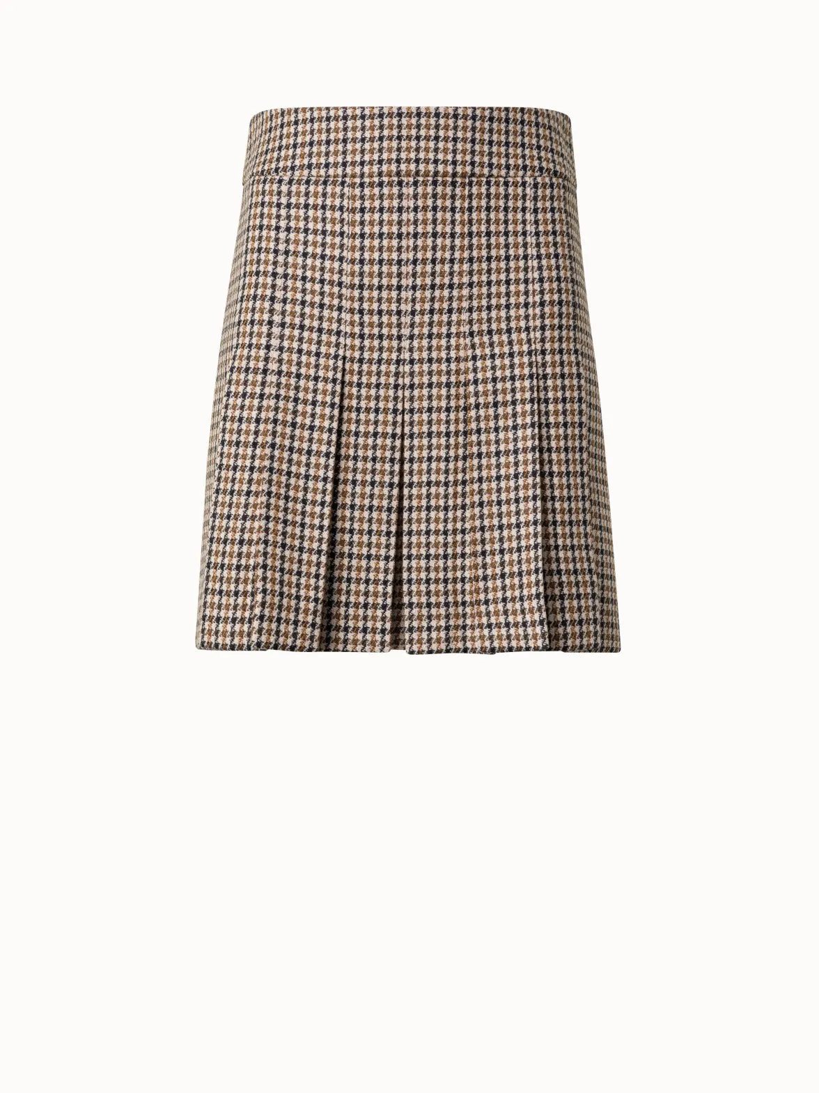 Houndstooth Mini Skirt with Pleats