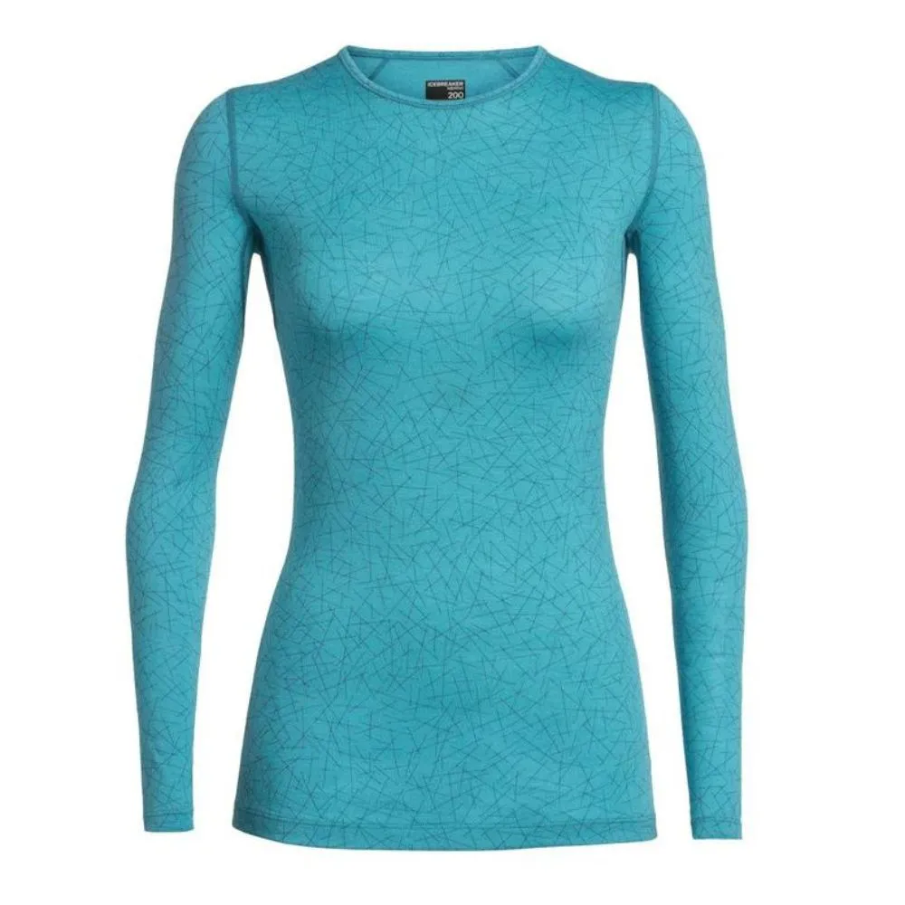 Icebreaker Womens 200 Oasis Merino Thermal Top & Leggings - Teal & Black