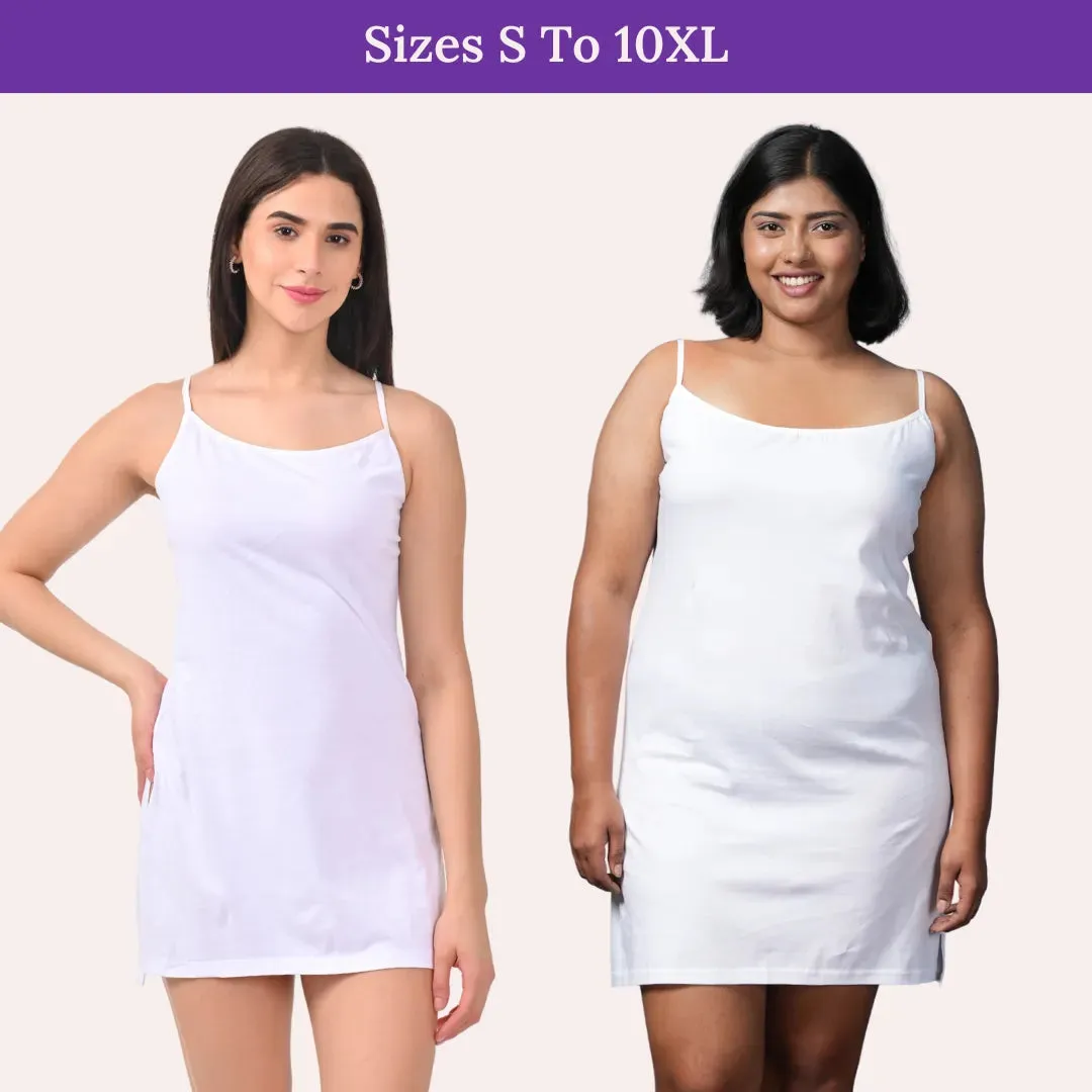 Inner Slip For Kurtis & Kurtas | Adjustable Straps | Front Round Neckline | Side Slits For Easy Movement | Pack Of 3