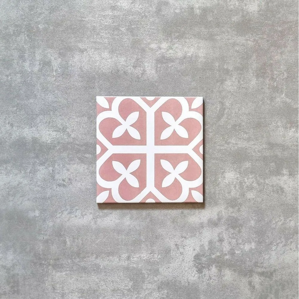 Iris Rose Pink Moroccan Tile 20cm x 20cm