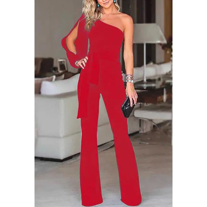 Ketty More Women One Shoulder Loose Fit Fashion Jumpsuit-C13487UJ