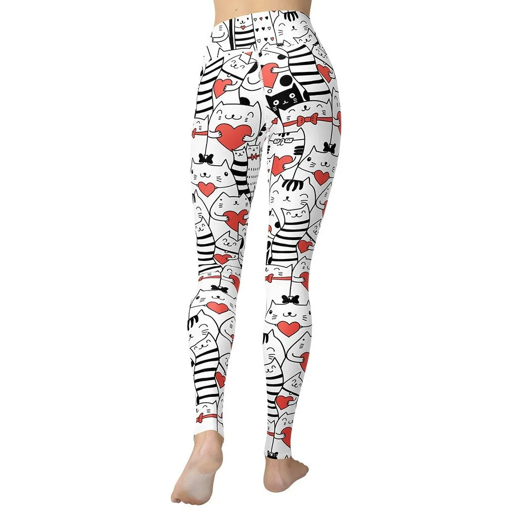 Kitties in Love Yoga Leggings