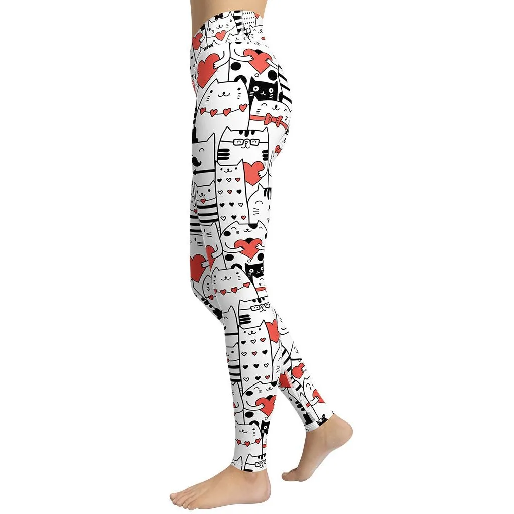 Kitties in Love Yoga Leggings