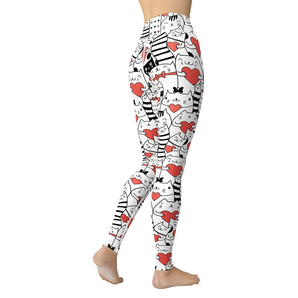 Kitties in Love Yoga Leggings