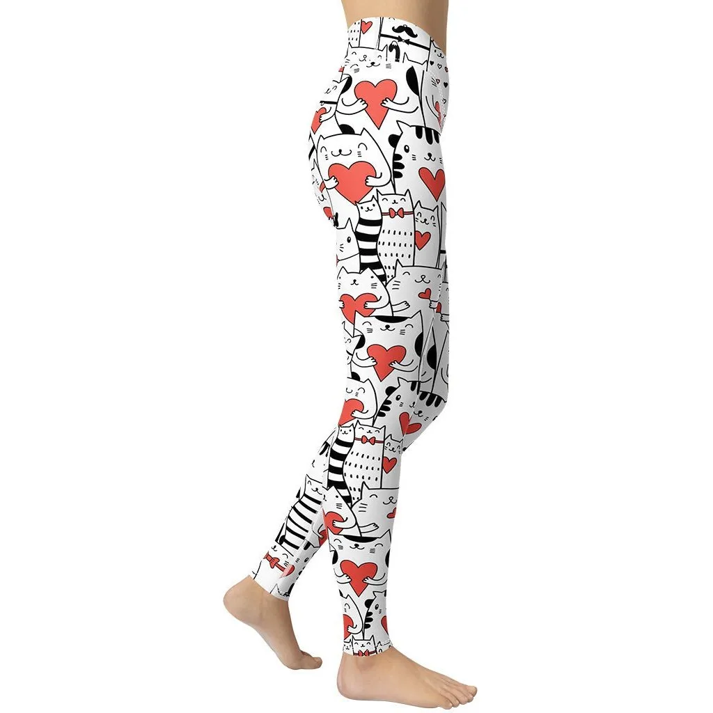 Kitties in Love Yoga Leggings