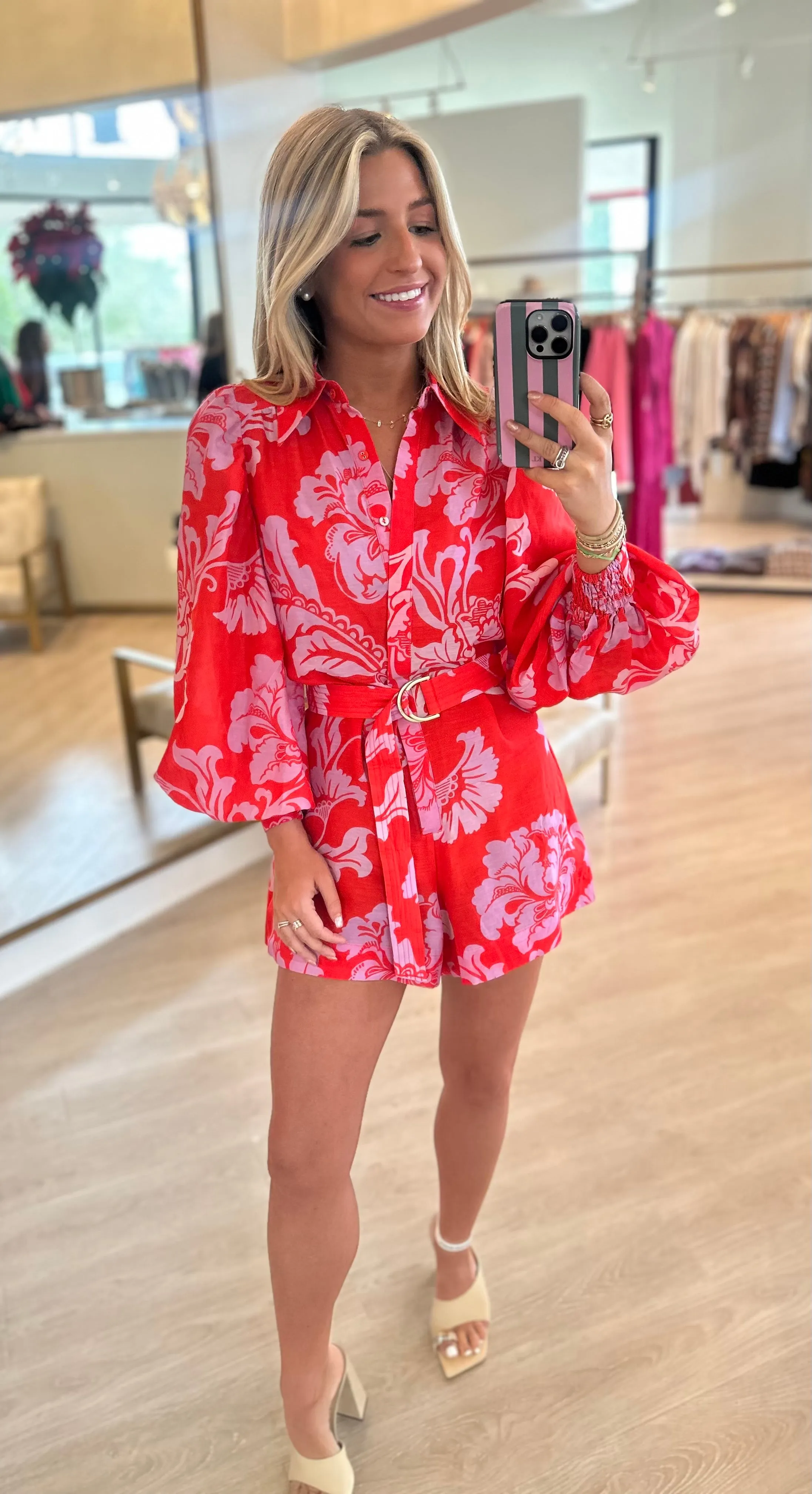 Kiy35 Floral Linen Romper