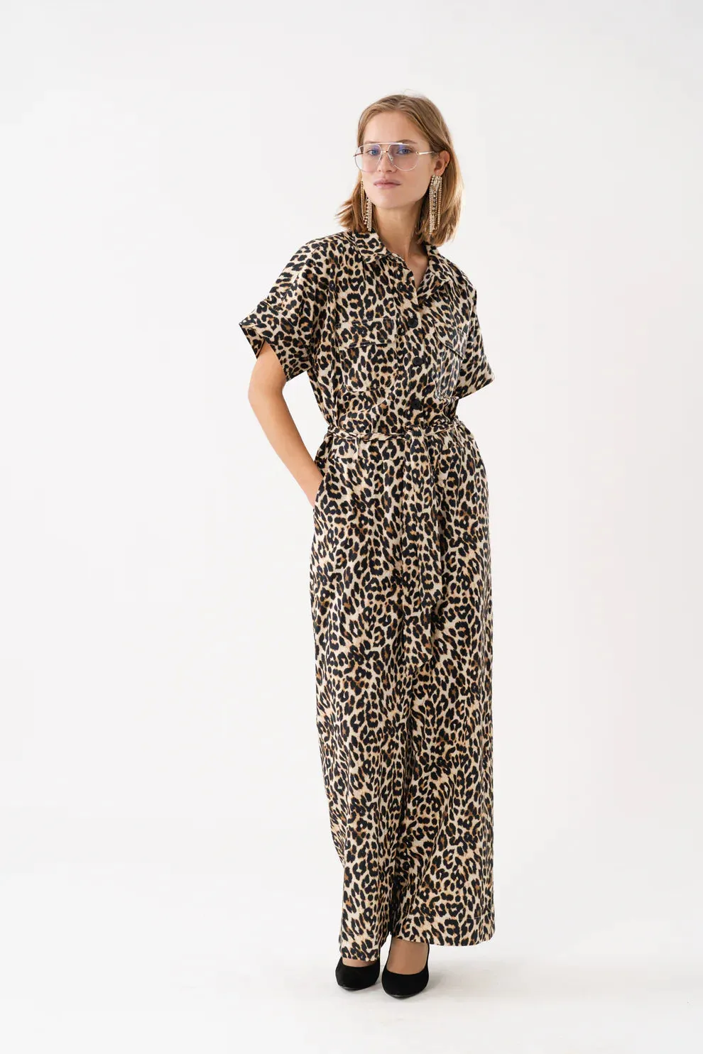 Lollys Laundry Leopard Print Mathilde Jumpsuit