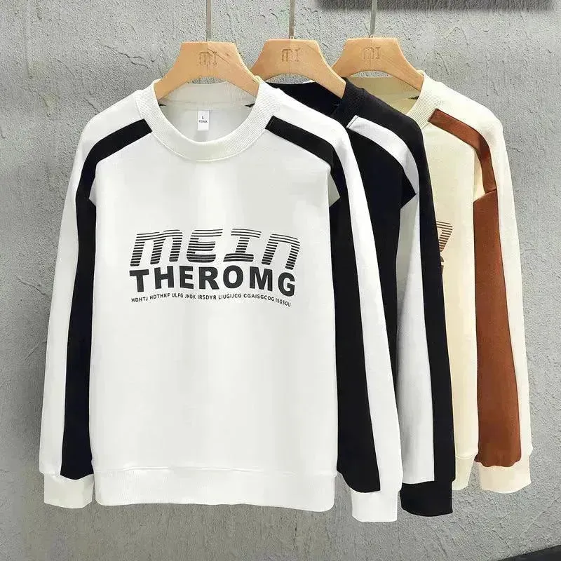 Loose-fitting Casual Round-neck Long Sleeve T-shirt