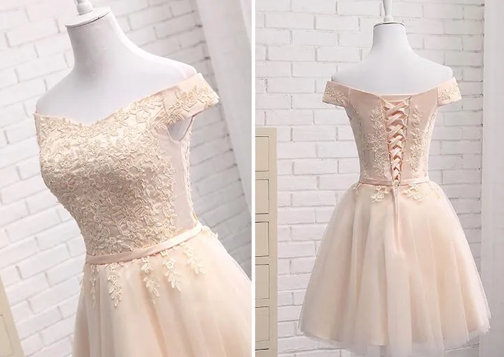 Lovely Tulle Cap Sleeves Party Dresses, Bridesmaid Dress for Sale