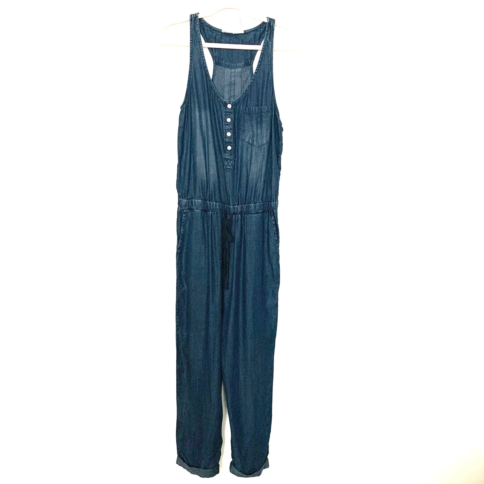 Lovestitch Dark Chambray Sleeveless Jumpsuit NWT- Size S