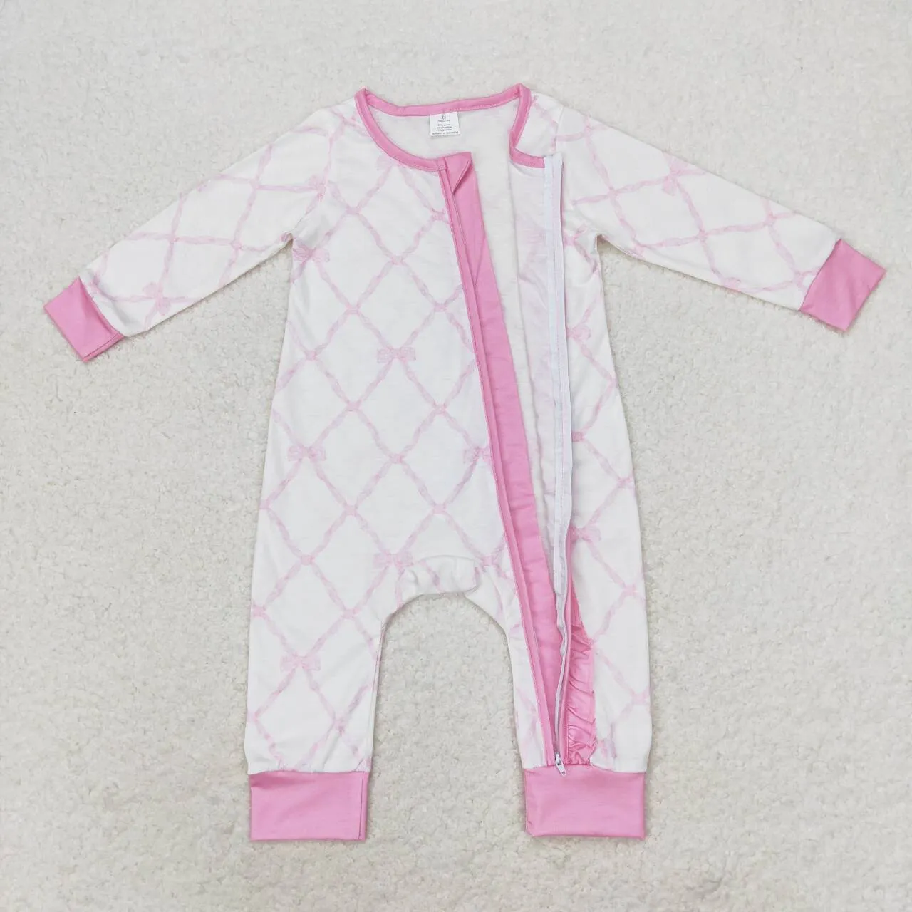 LR0921  baby girl clothes pink bow toddler girl winter romper