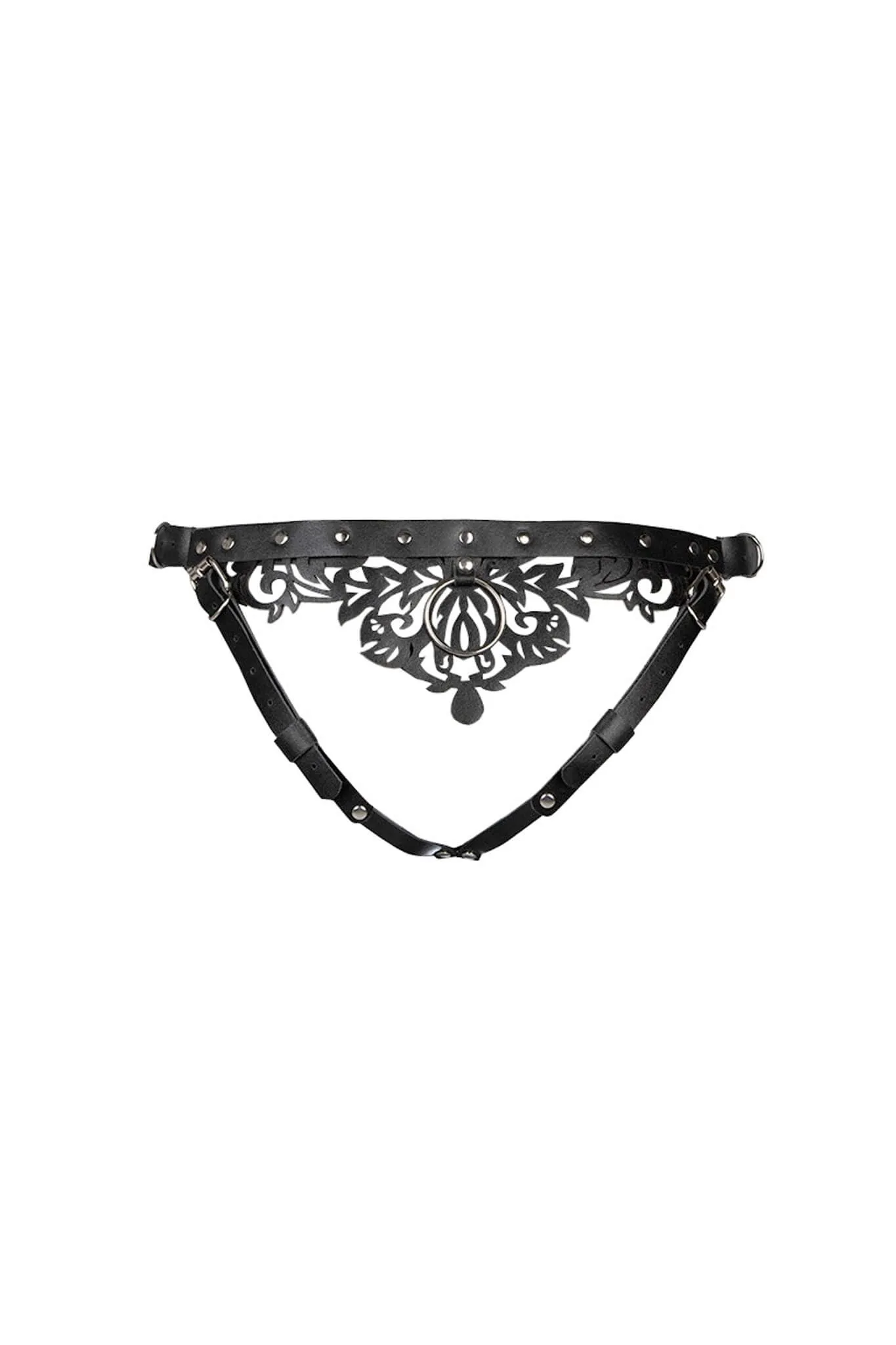 Lucy Lasercut Leather Ouvert Panty