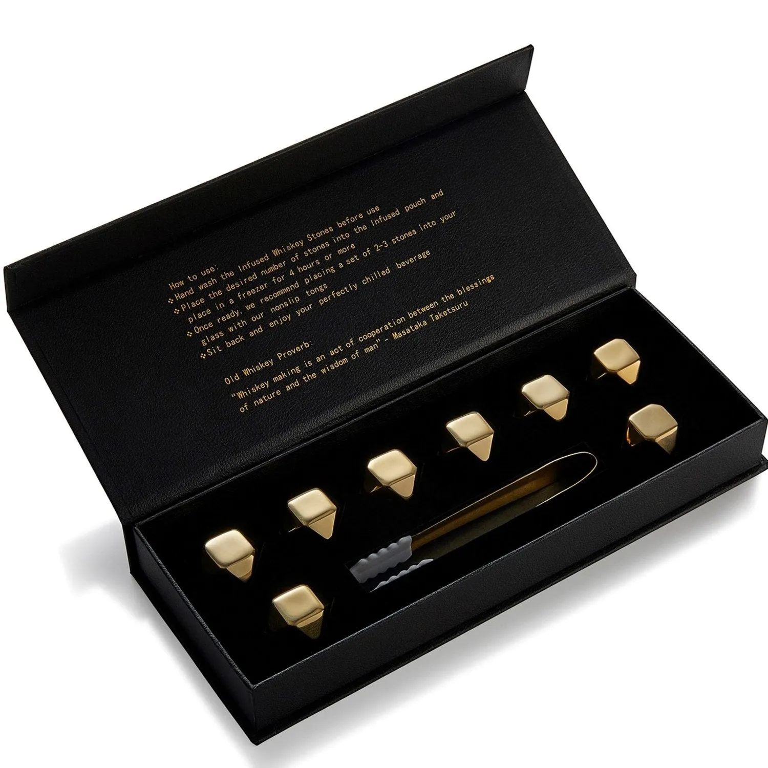 Luxury Gold Spirits Chilling Stone Gift Set