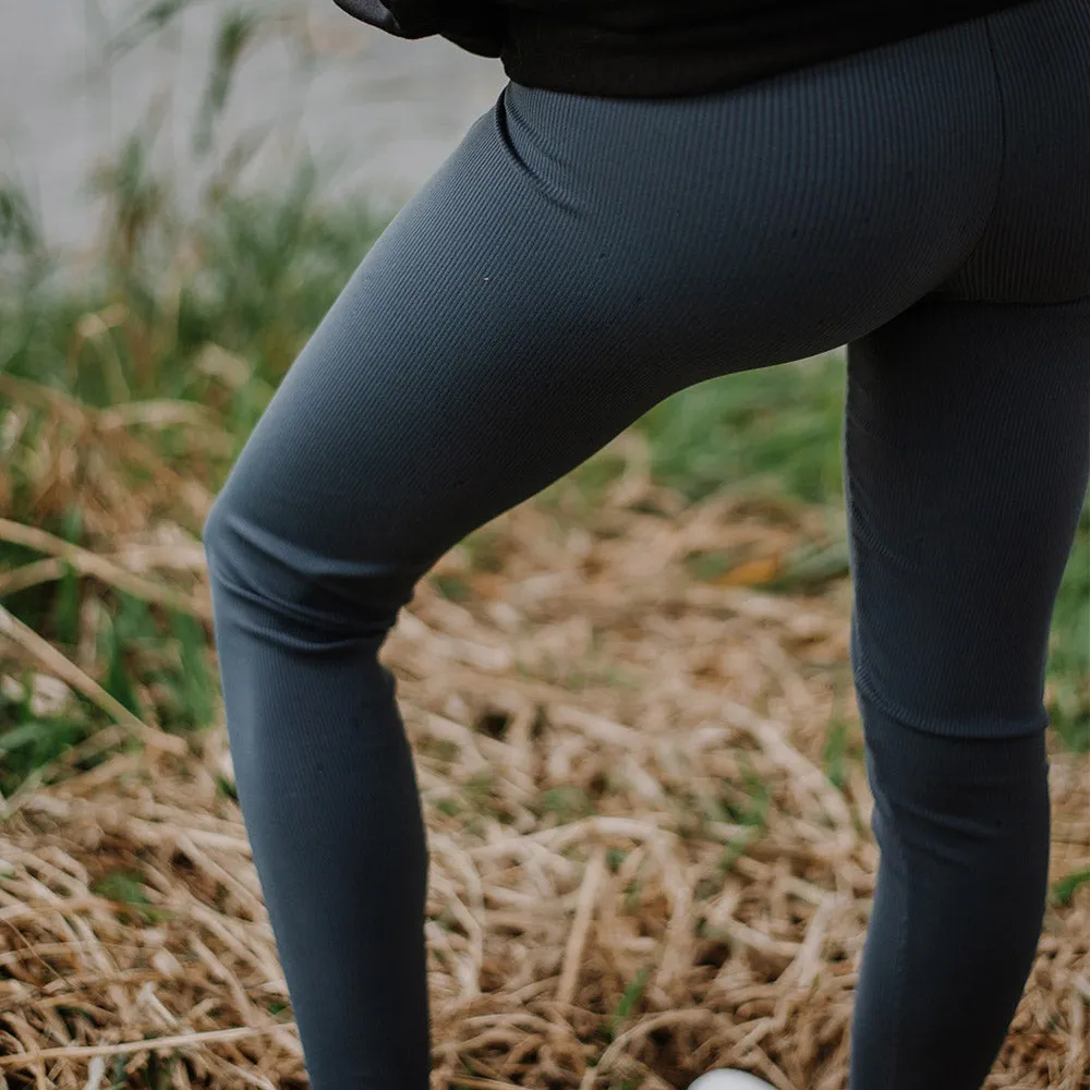 Lynx Legging- Ribbed Charcoal