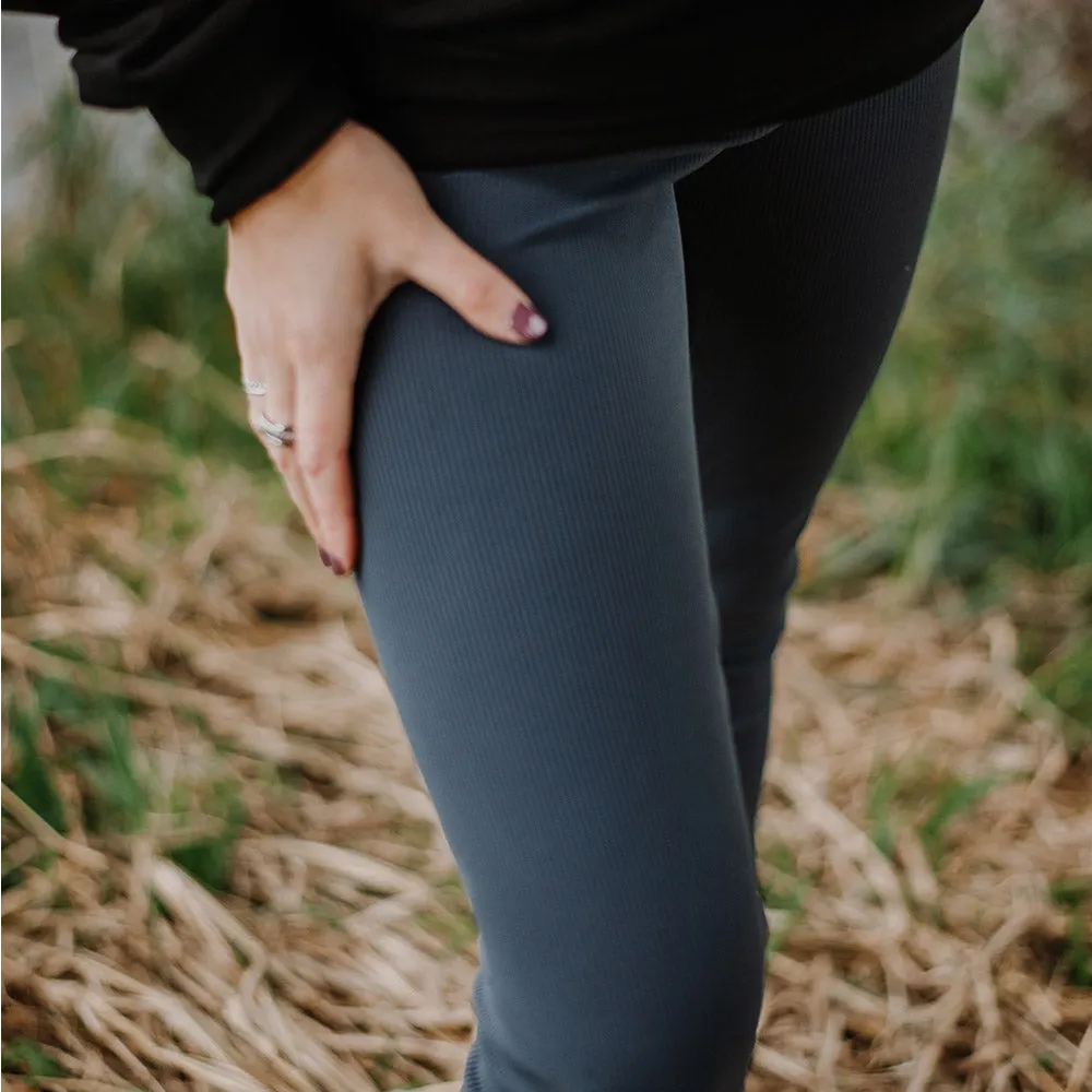 Lynx Legging- Ribbed Charcoal