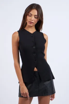 Malena Vest Top - Black