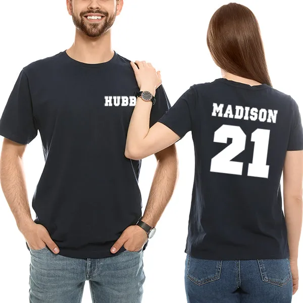 Matching Sporty Couple T-shirt for Honeymoon, Date Night and Anniversary