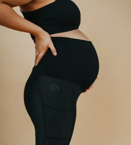 Maternity Leggings with Pockets - Classic Full Length Black