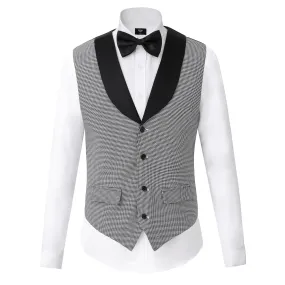 Men's Houndstooth Shawl Lapel For Wedding Party Waistcoat