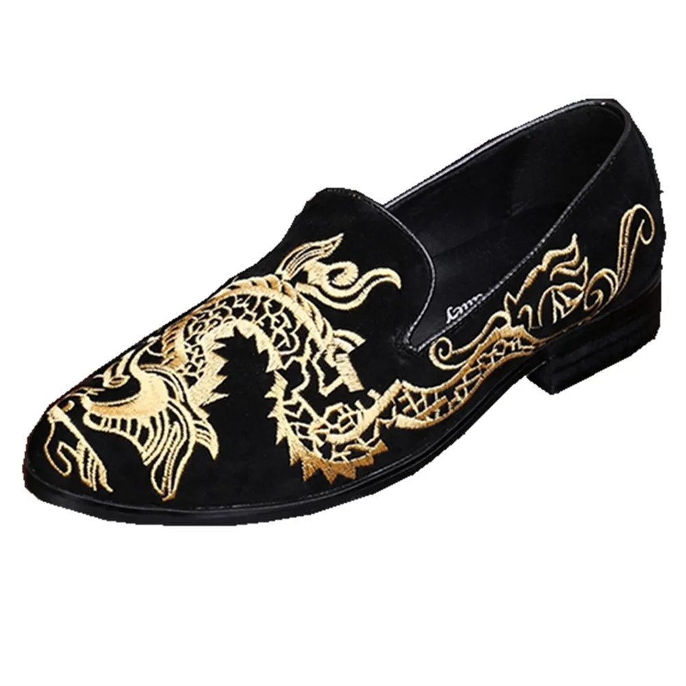 Mens Round Toe Printed Casual Loafer