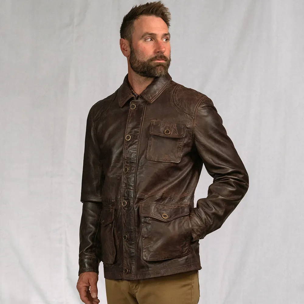 Mens Western Suede Leather Bomber Jacket