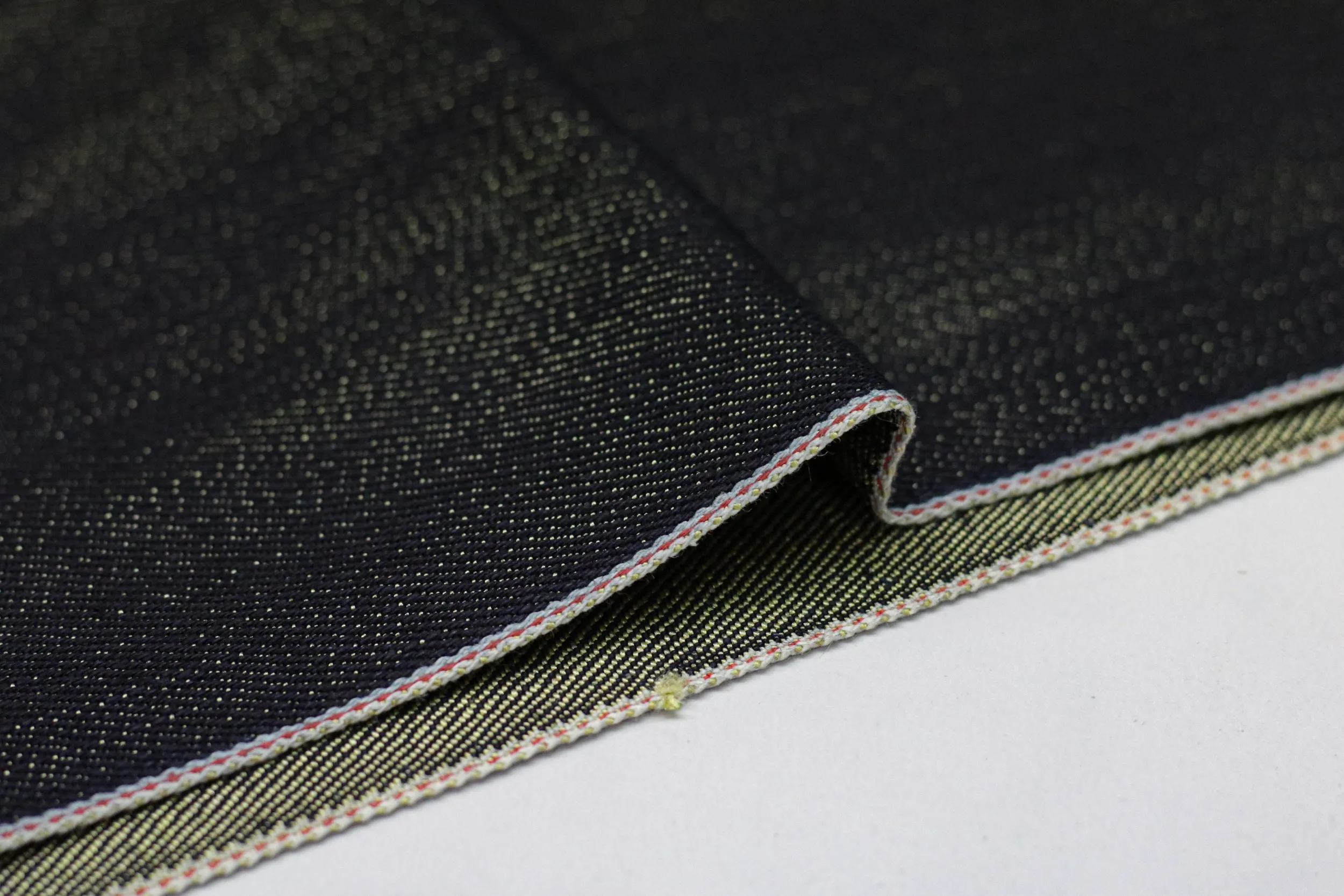 METALLIC GOLD WEFT SELVEDGE DENIM