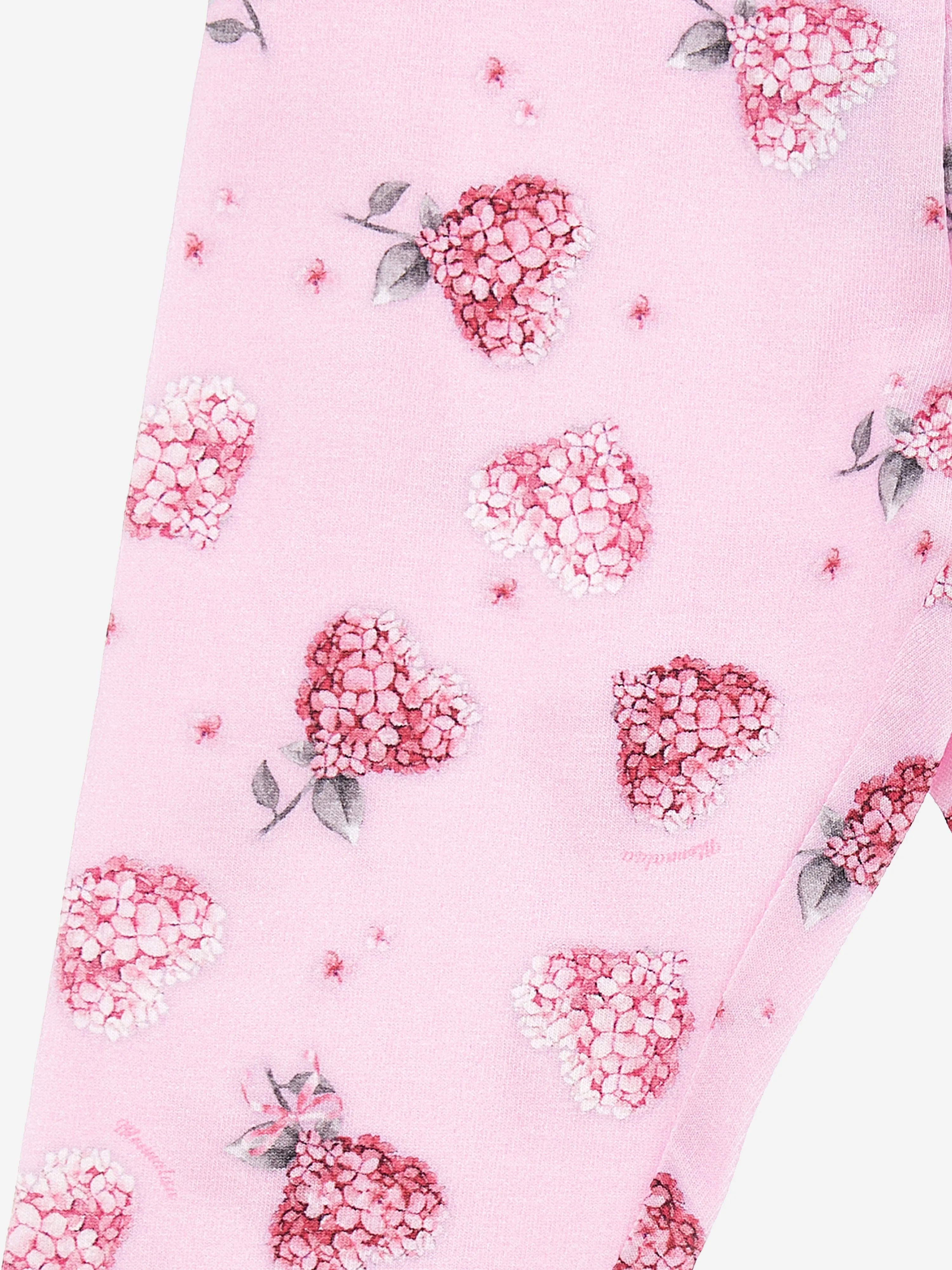 Monnalisa Baby Girls Floral Heart Leggings Set in Pink