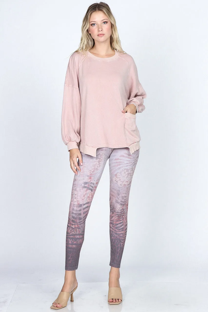 MRENA- Ombre Pink Animal Print Legging