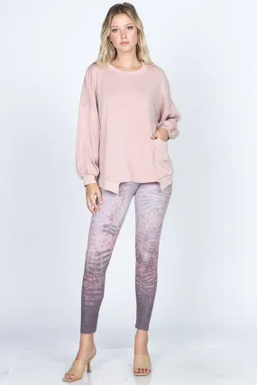 MRENA- Ombre Pink Animal Print Legging