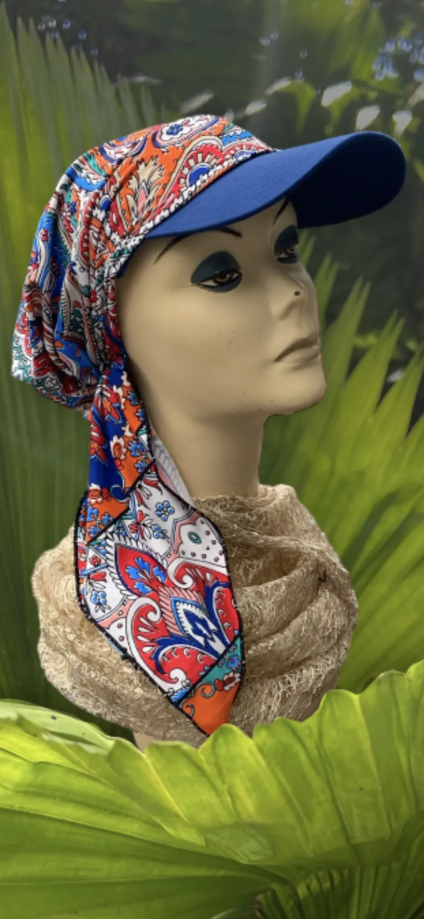 Multi Color Royal Sun Visor Scarf Hijab For Covering Your Hair Baseball Cap Hat