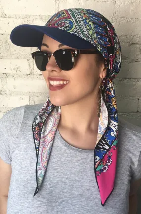 Multi Color Royal Sun Visor Scarf Hijab For Covering Your Hair Baseball Cap Hat