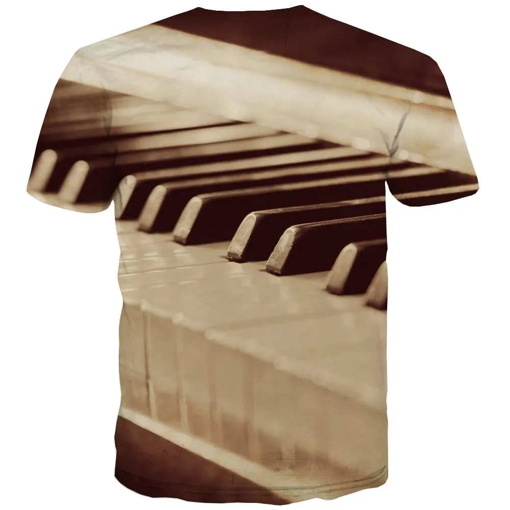 Music T-shirt Men Instrument Tshirt Printed Retro Tshirt Anime Electronic Tshirts Cool