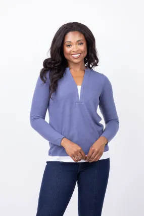 Nic Zoe Cozy Layer Top in Cornflower