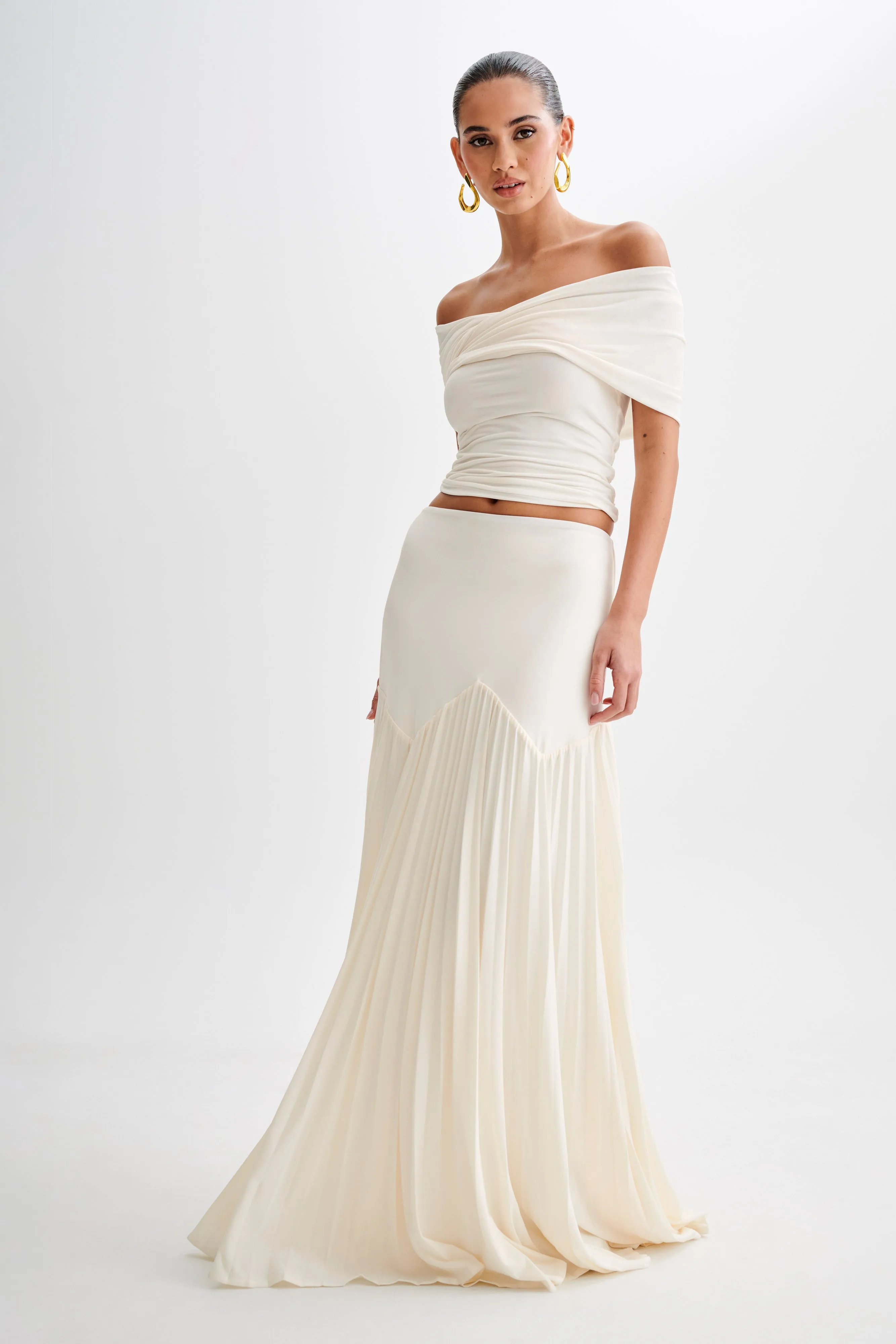 Odette Slinky Maxi Skirt - Ivory