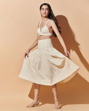 Off White Bralette And Skirt Co Ord